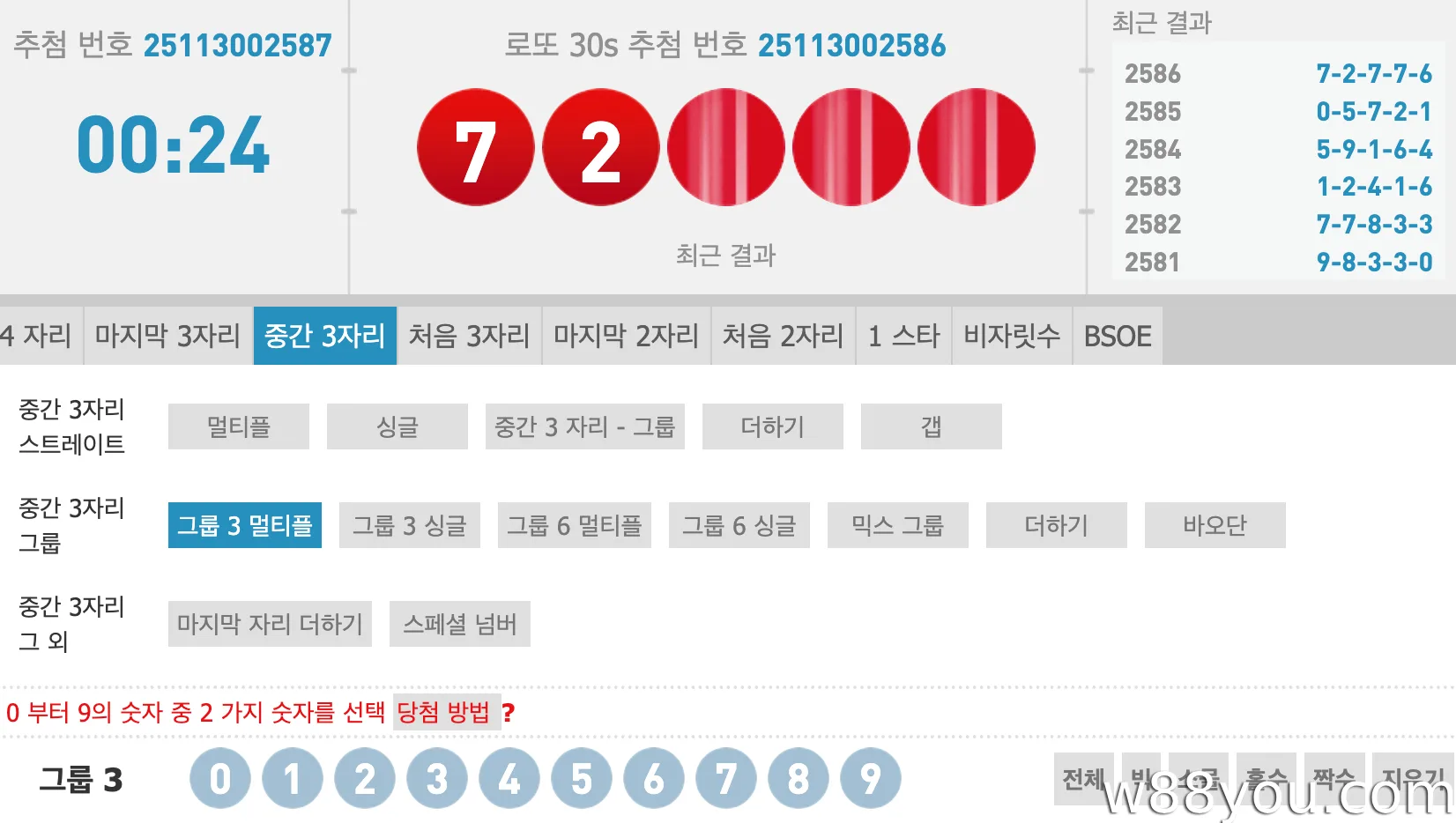 최근 5~10개 기간의 결과를 기준으로